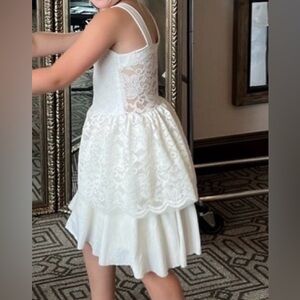 7/8 girls Lace Dress off white - flower girl casual